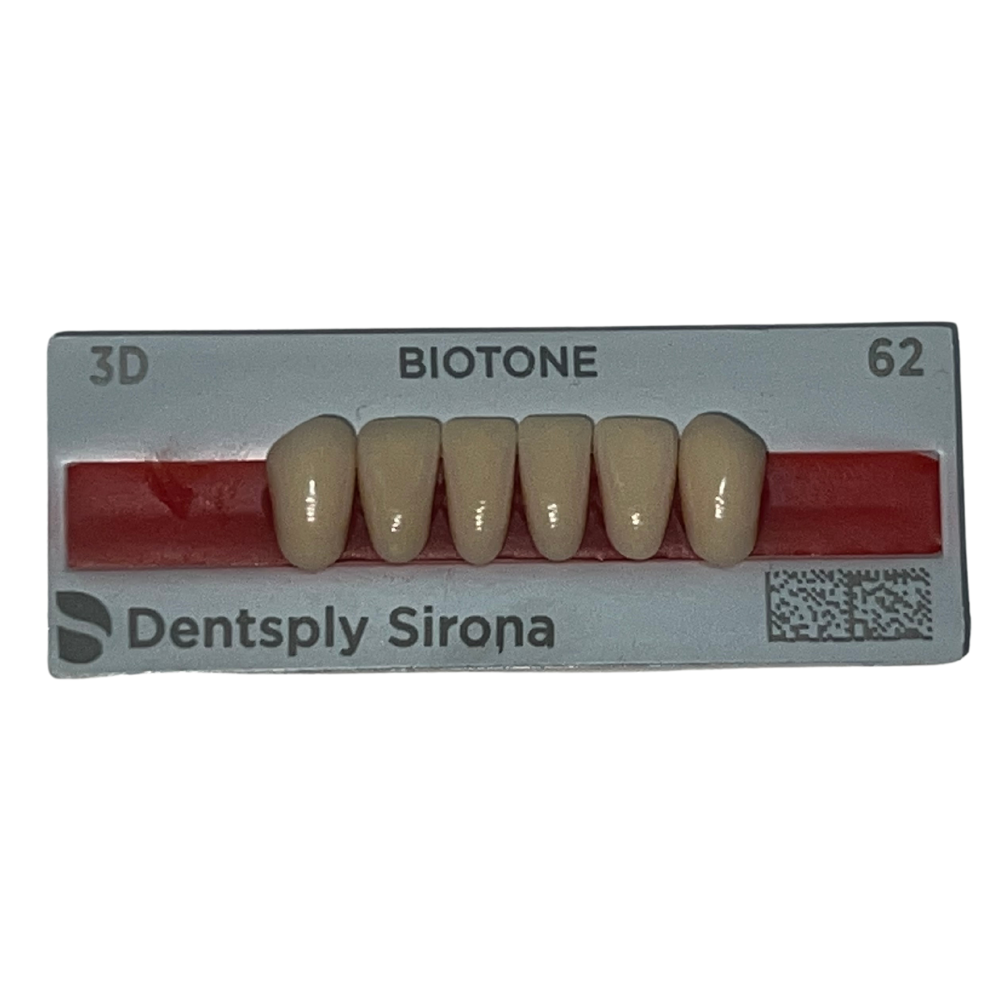 Biotone Anteriores Inferiores 1X6 Dientes Tablilla