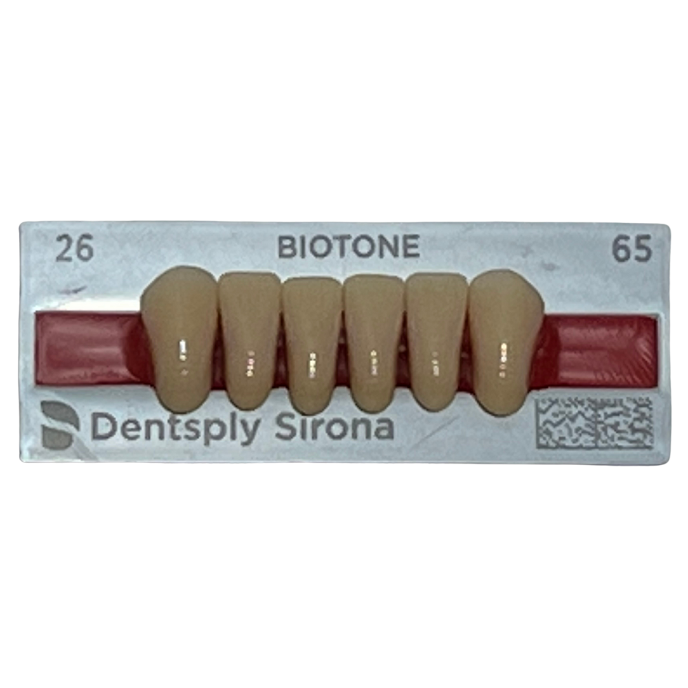 Biotone Anteriores Inferiores 1X6 Dientes Tablilla