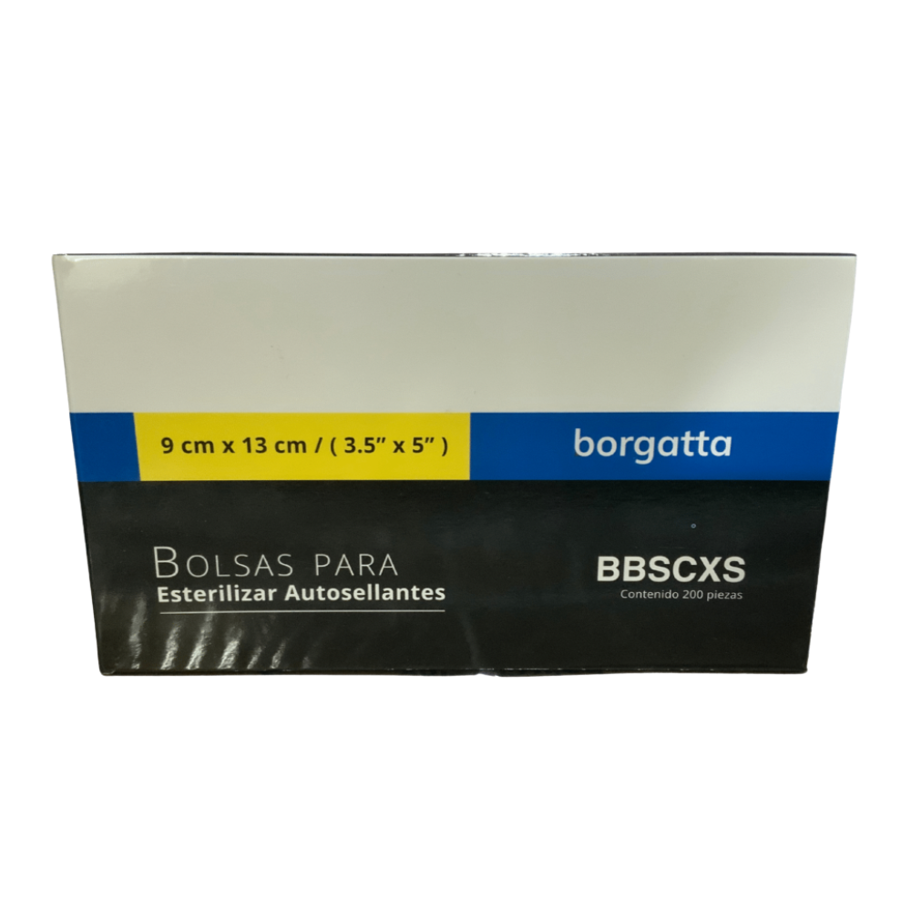 Bolsa 9 X 16.5 cm C/200 P/ Esterilizar Autoclave (3 1/2" X 5 1/4”) Borgatta