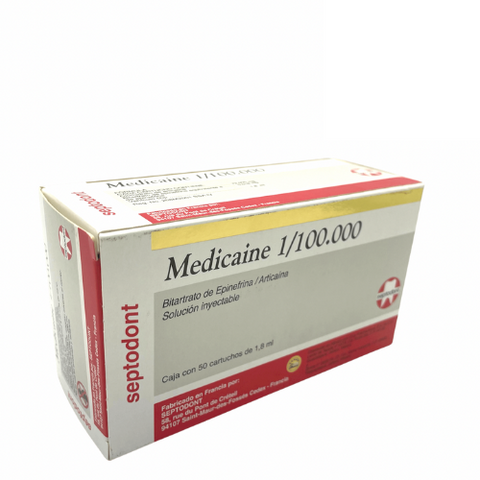 Medicaine 1/100.000 Caja C/50 Anestesia Septodont