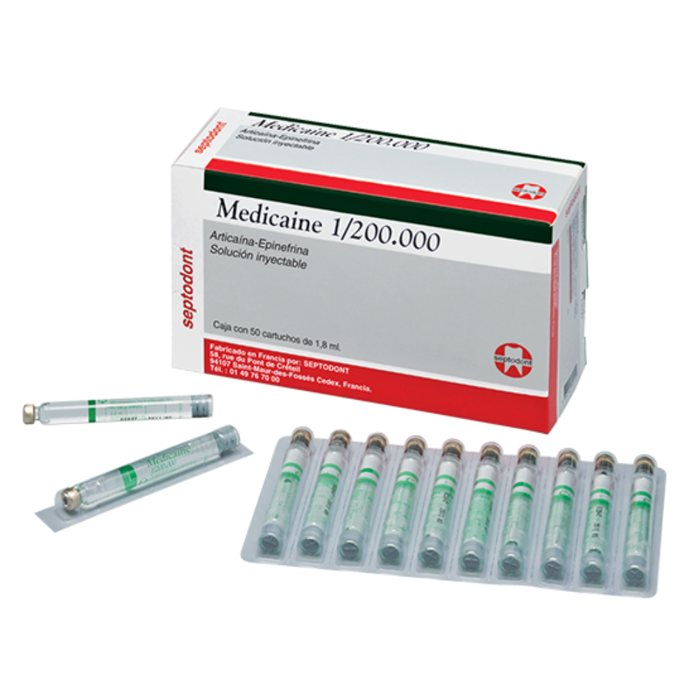 Medicaine 1/200.000 Caja C/50 Anestesia Septodont