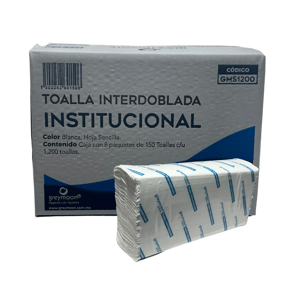 Toallas Interdobladas Caja C/1,200 Blancas (Toallitas)