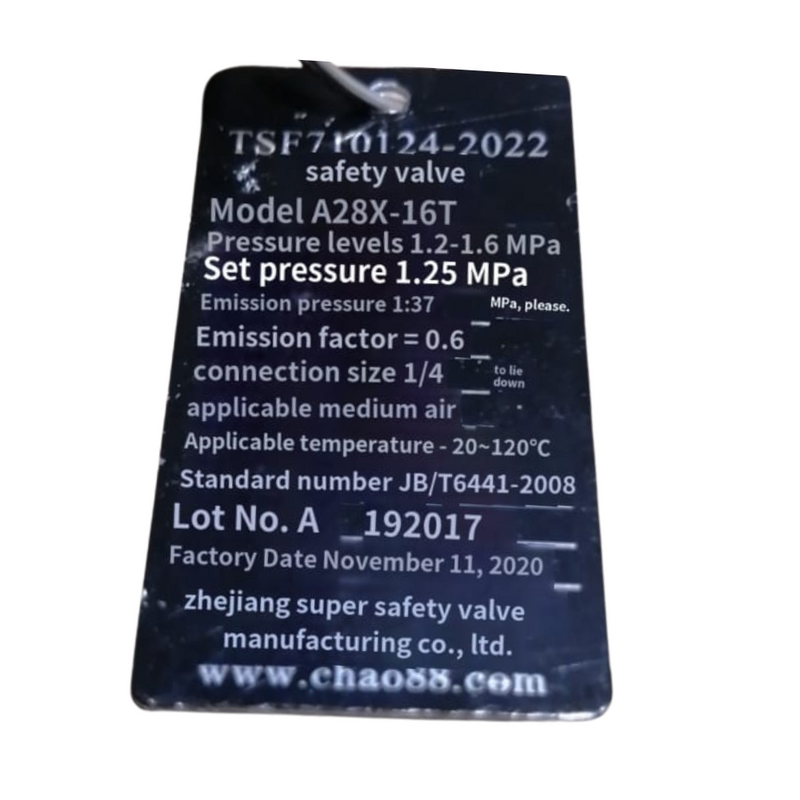 Valvola di sicurezza per copressore d’aria, per la sicurezza della