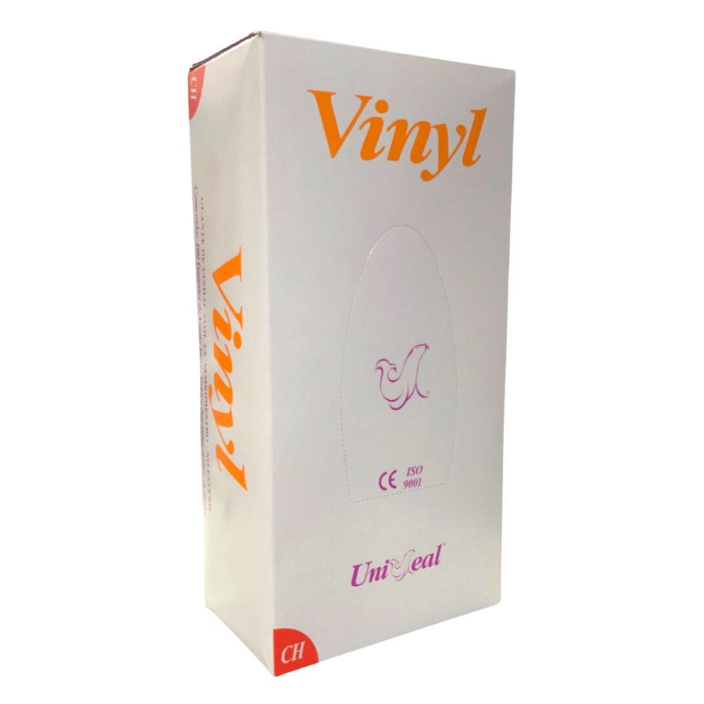 Guante Vinyl Libre De Polvo Transparente C/100 (Por peso) Uniseal