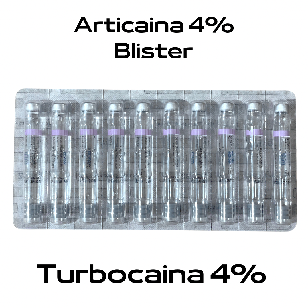 Turbocaina 4% Plastico Blister C/10 Anestesia Cartucho Zeyco