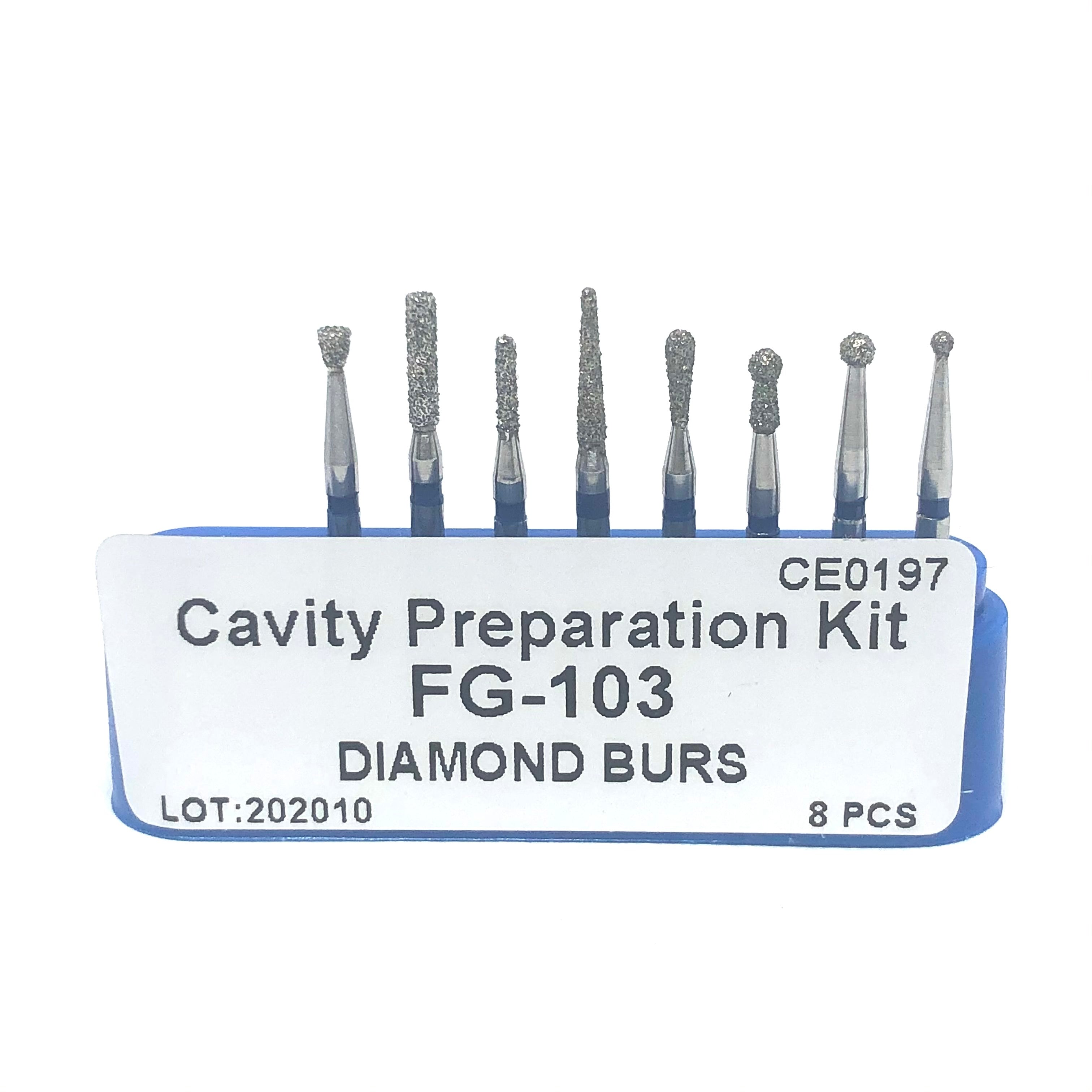 Kit Fresas FG-103 Preparacion Cavidades C/8 DT