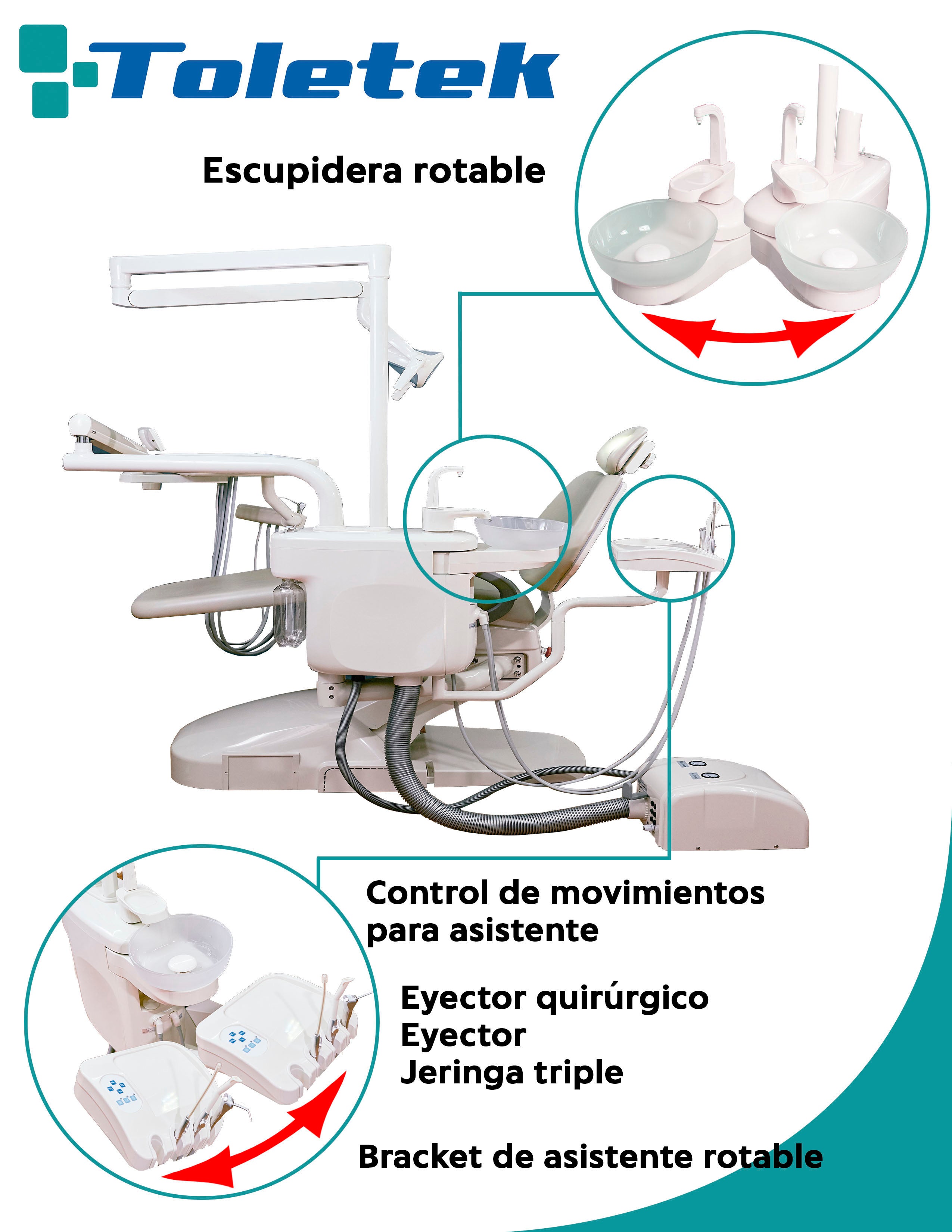 Sillón TK9000 Toletek (Unidad dental) - SDENTAL.MX Deposito Dental