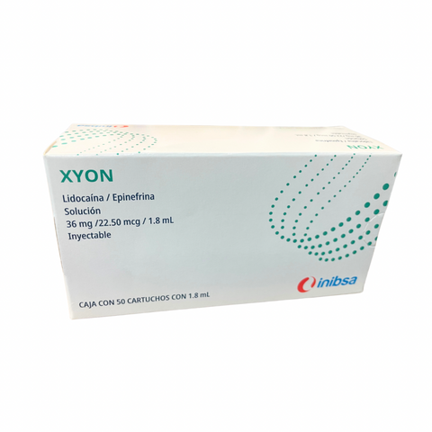 Xyon Caja C/50 Cartucho Vidrio Anestesia Lidocaina 2% Inibsa