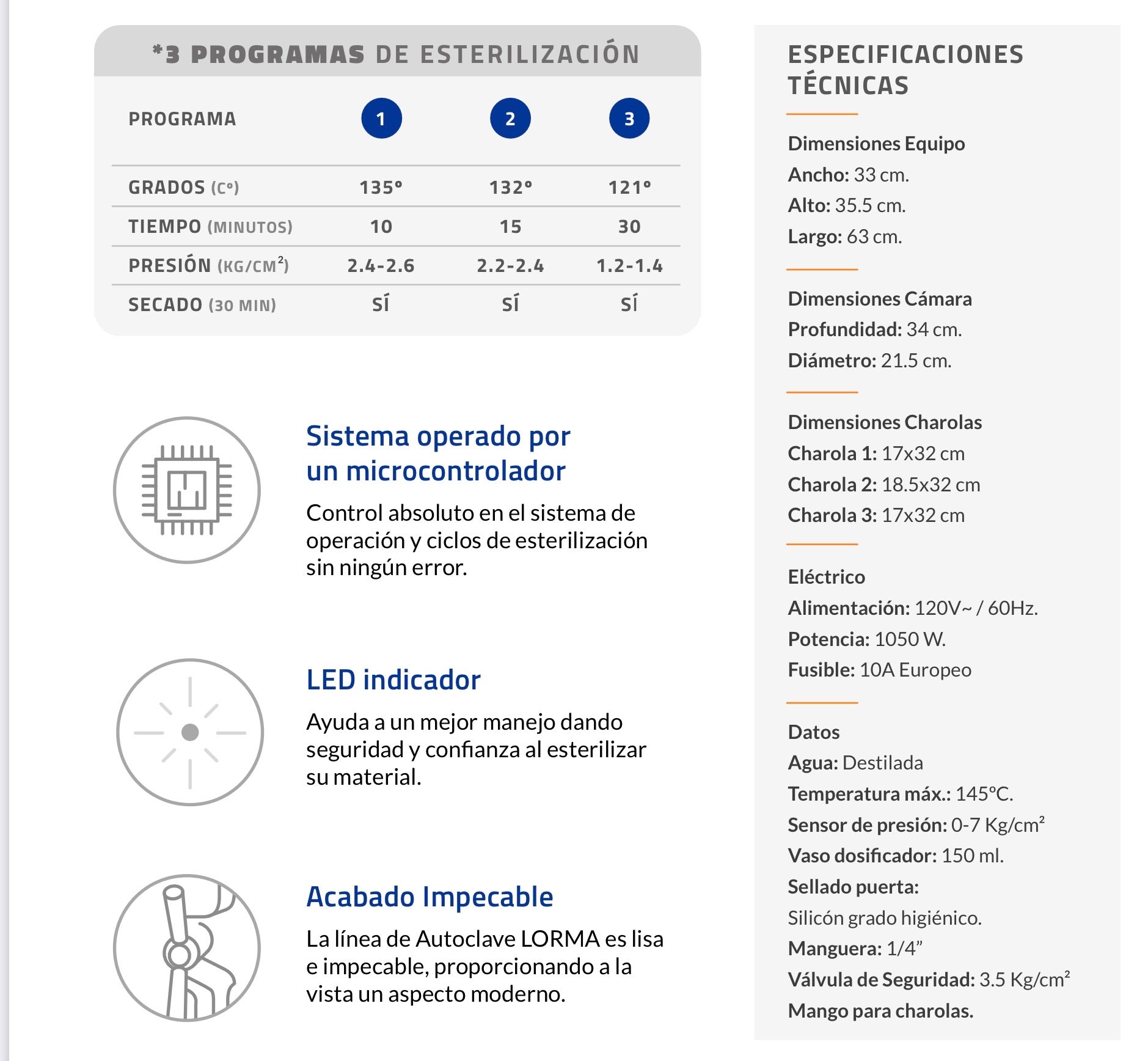 Autoclave Esterilizador 12 litros AV-08 Lorma (Vapor a presion)